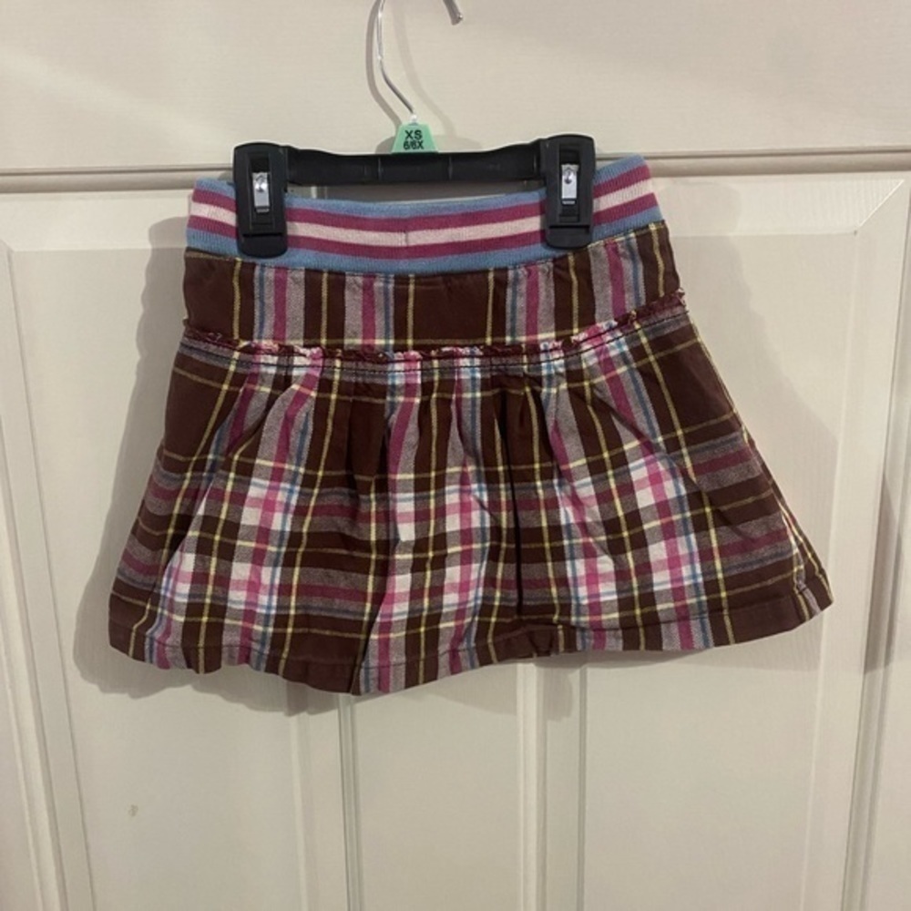 Mini Boden plaid elastic waist skirt size girls 5-6Y. - Picture 2 of 3